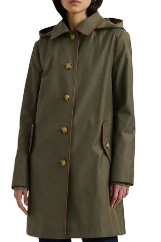 Cotton Blend Coat With Removable Hood