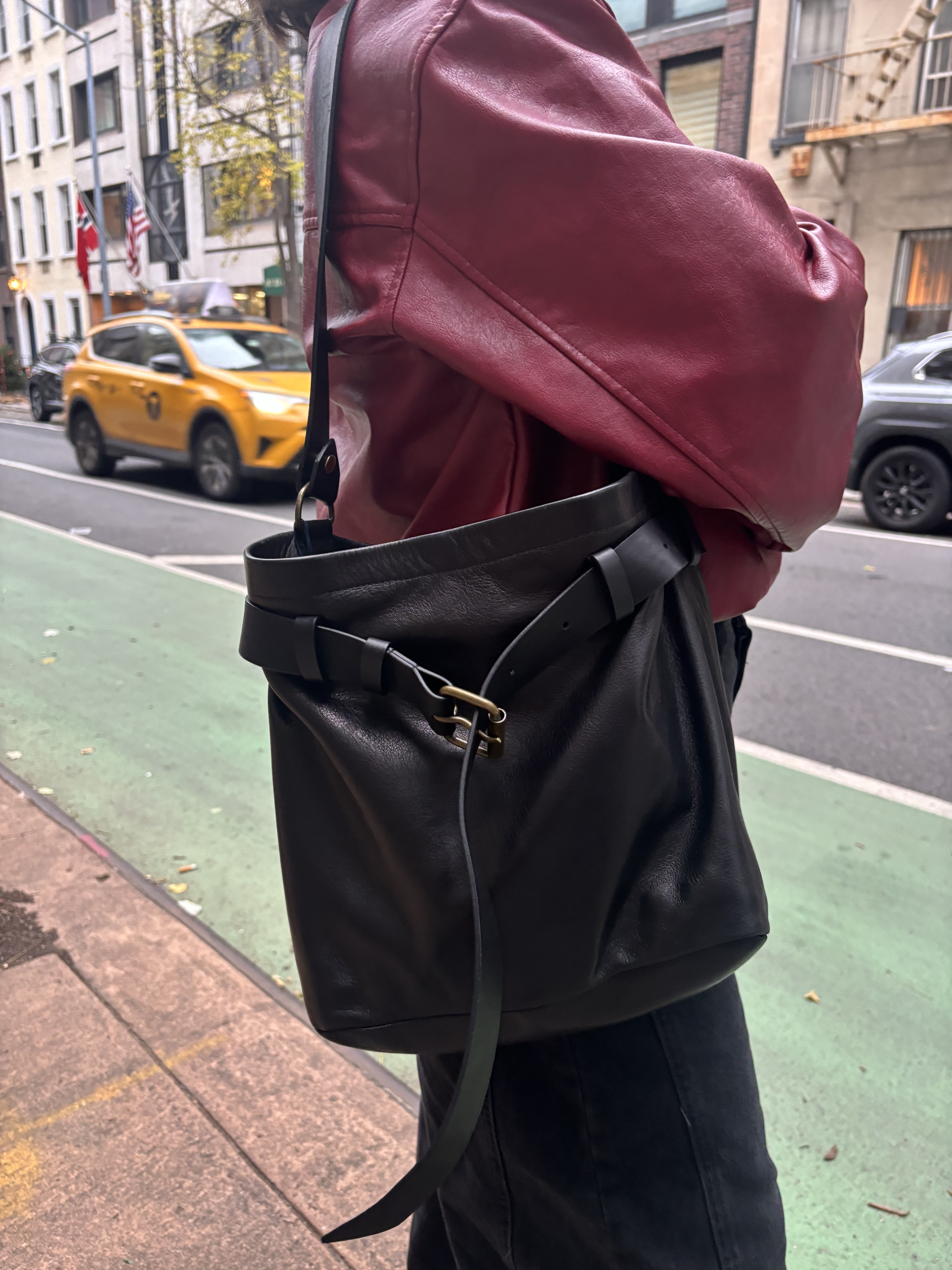 Julia Marzovilla tests the Parker Thatch Belted Jane Bag