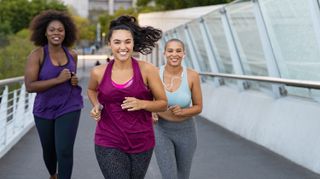 Running workout three women