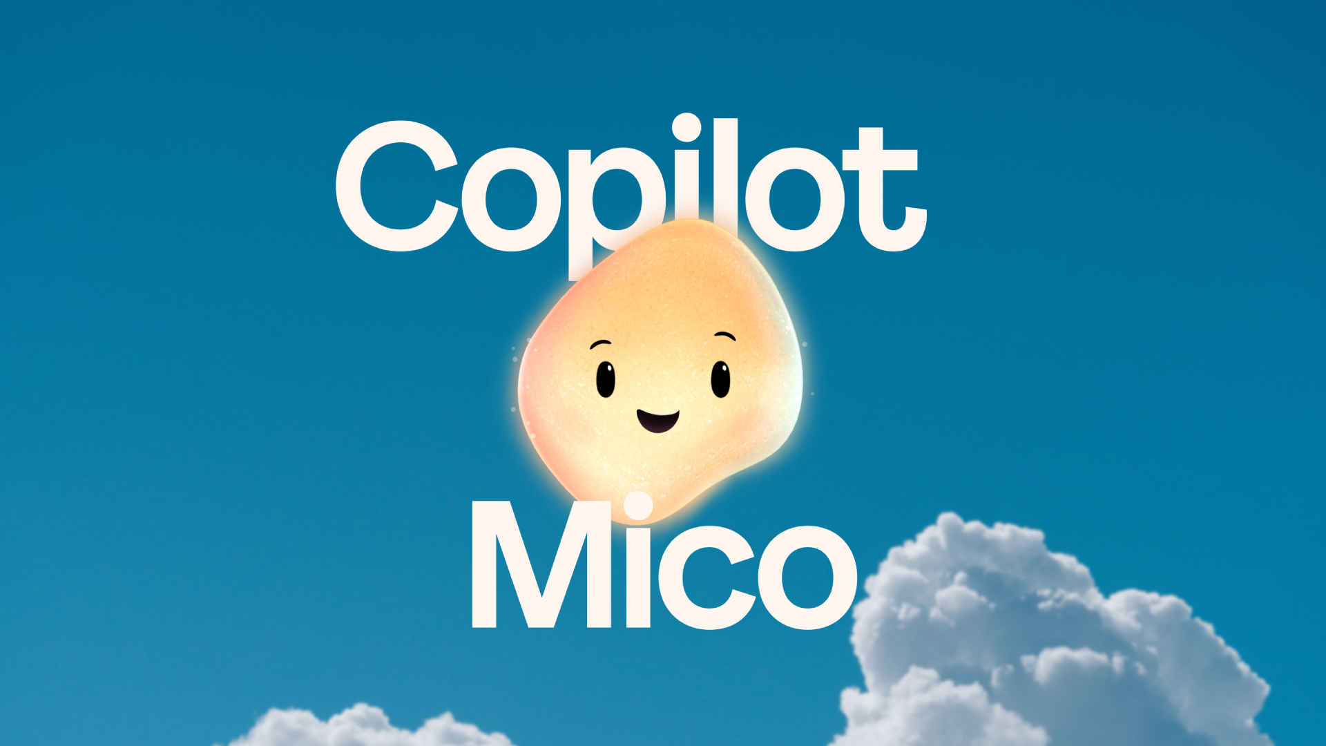 Copilot Mico, a yellow blob flying over the clouds