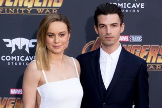 Brie Larson and Alex Greenwald at a film premiere