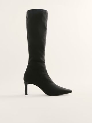 Rosa Stretch-Kniestiefel