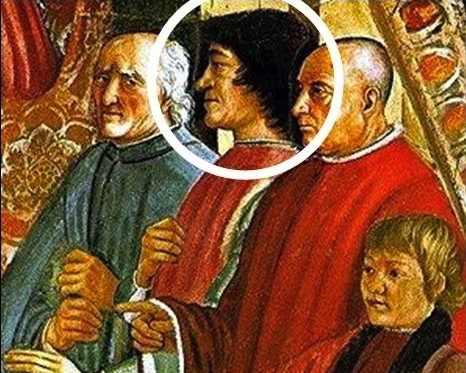Portion of fresco showing 15th-century Italian statesman Lorenzo de' Medici