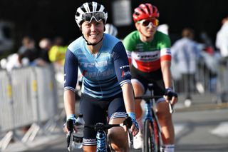 ISBERGUES FRANCE SEPTEMBER 19 Chloe Hosking of Australia and Team Trek Segafredo prior to the 3rd Grand Prix dIsbergues Pas de Calais 2021 Womens Elite a 116km race from Isbergues to Isbergues GPIsbergues PasdeCalais on September 19 2021 in Isbergues France Photo by Mark Van HeckeGetty Images