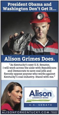 Democrat Alison Lundergan Grimes hits Obama on coal