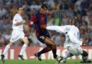 Rivaldo in action for Barcelona against Leeds United in 2000.