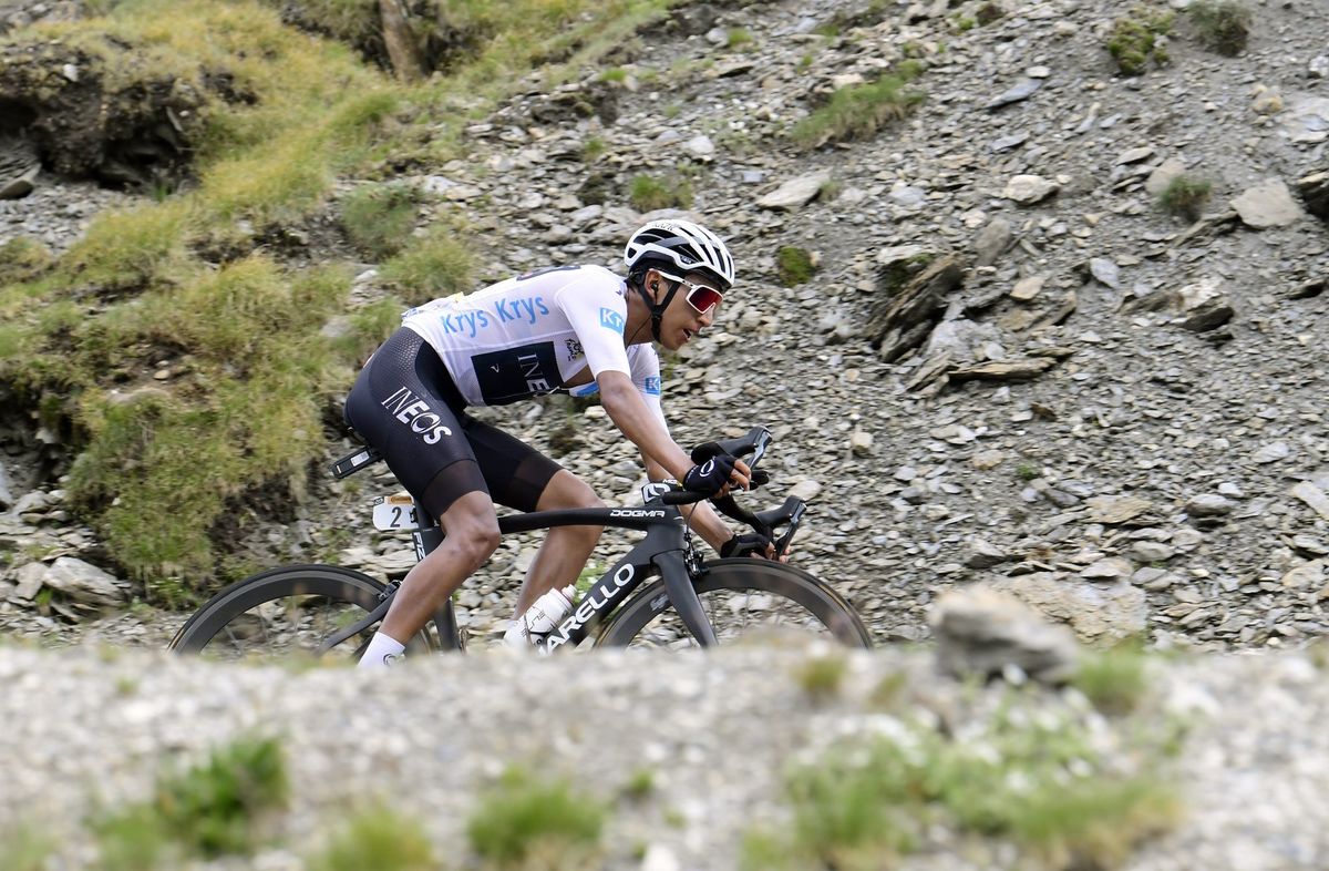 Egan Bernal (Team Ineos) on the attack