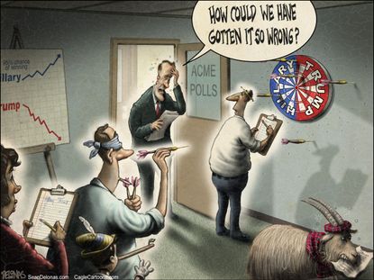 Political cartoon U.S. post-election pollsters