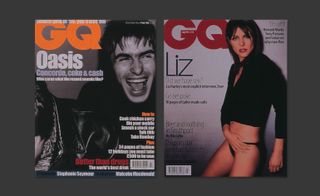 Magazine covers with Oasis and Liz Hurley
