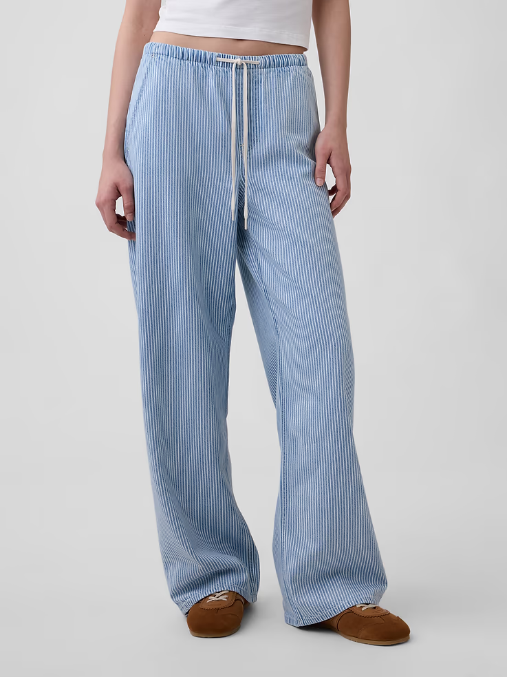 Gap, Low Rise Ultrasoft Easy '90s Loose Stripe Jeans (Were $100)