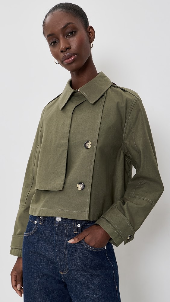 Jamie Cropped Trench Coat - Argrn