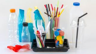 Straws and utensils in plastic bottles