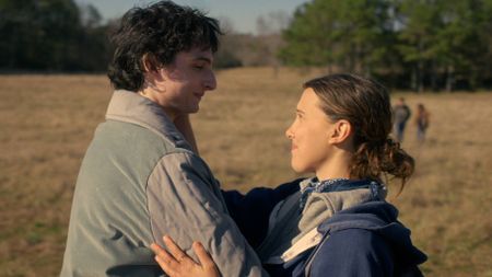 Finn Wolfhard as Mike Wheeler and Millie Bobby Brown as Eleven in Stranger Things season 5