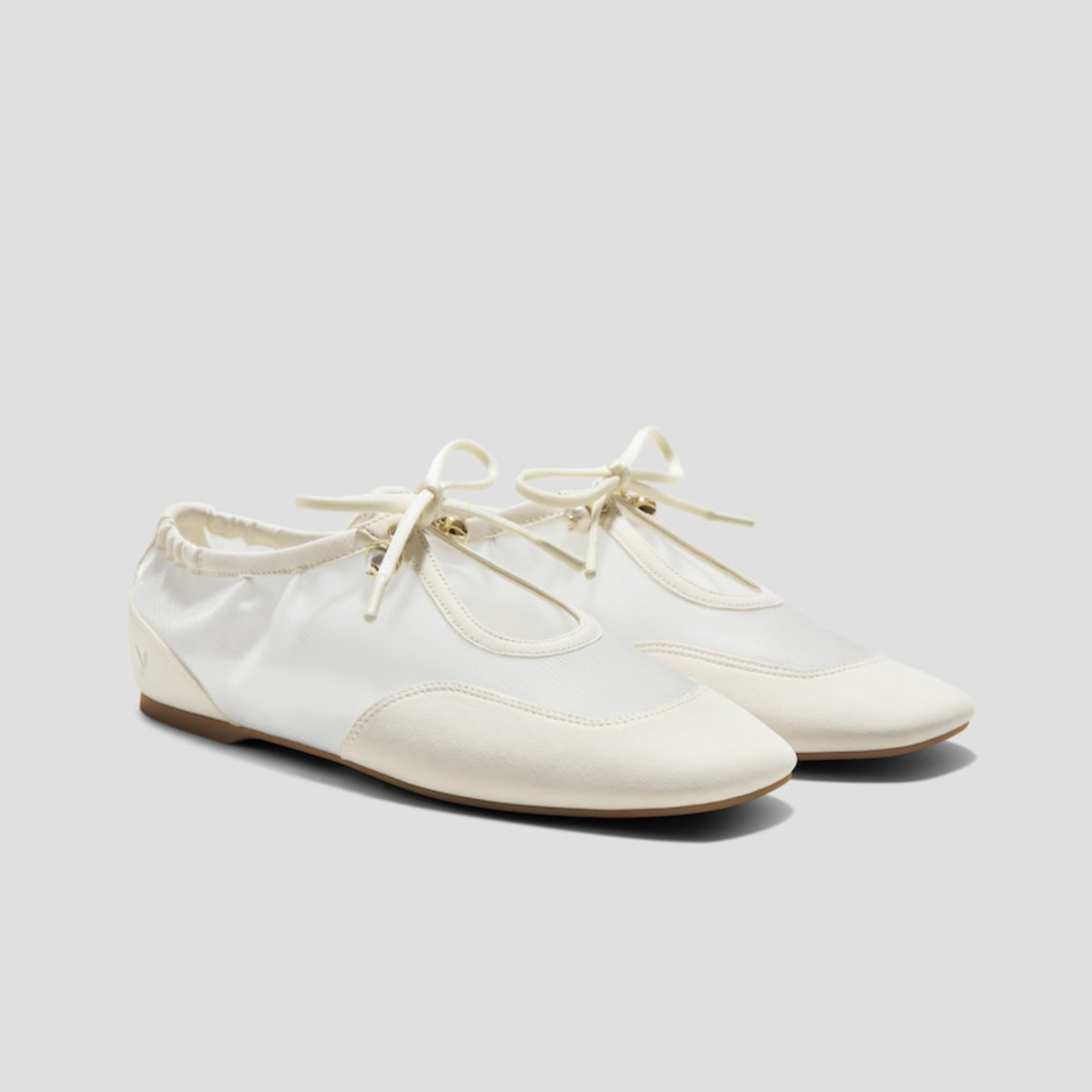Square-Toe Organza Sneakerinas
