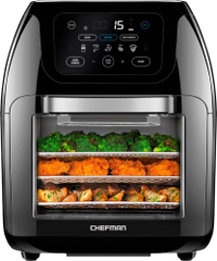 Chefman 10L Multifunction Digital Air Fryer | was $129.99 | Black Friday price: $69.99 at Best Buy
From stainless steel to Vader black, this countertop kit contains air flow racks and even a rotisserie function for even more evenly-spread crispy coatings. Said to use "at least 98% less oil than traditional fryers", the interior lighting allows you to easily watch your food as it cooks. 