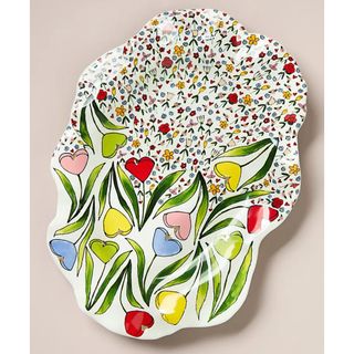 The Mud Fairy Blooming Hearts Stoneware Platter