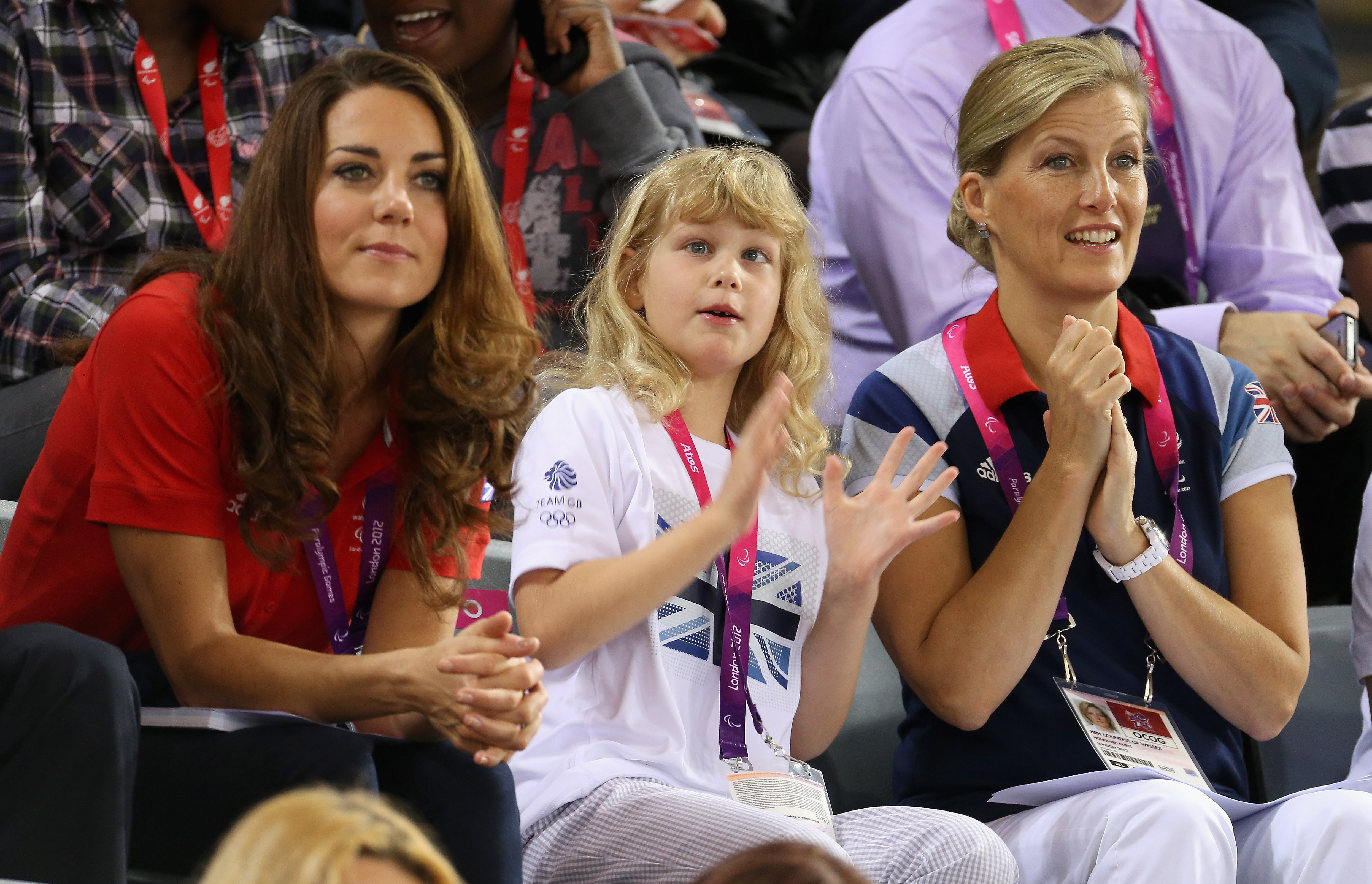 Princess Kate and Duchess Sophie on day 1 of the London 2012 Paralympic Games at Velodrome on August 30, 2012 in London, England.