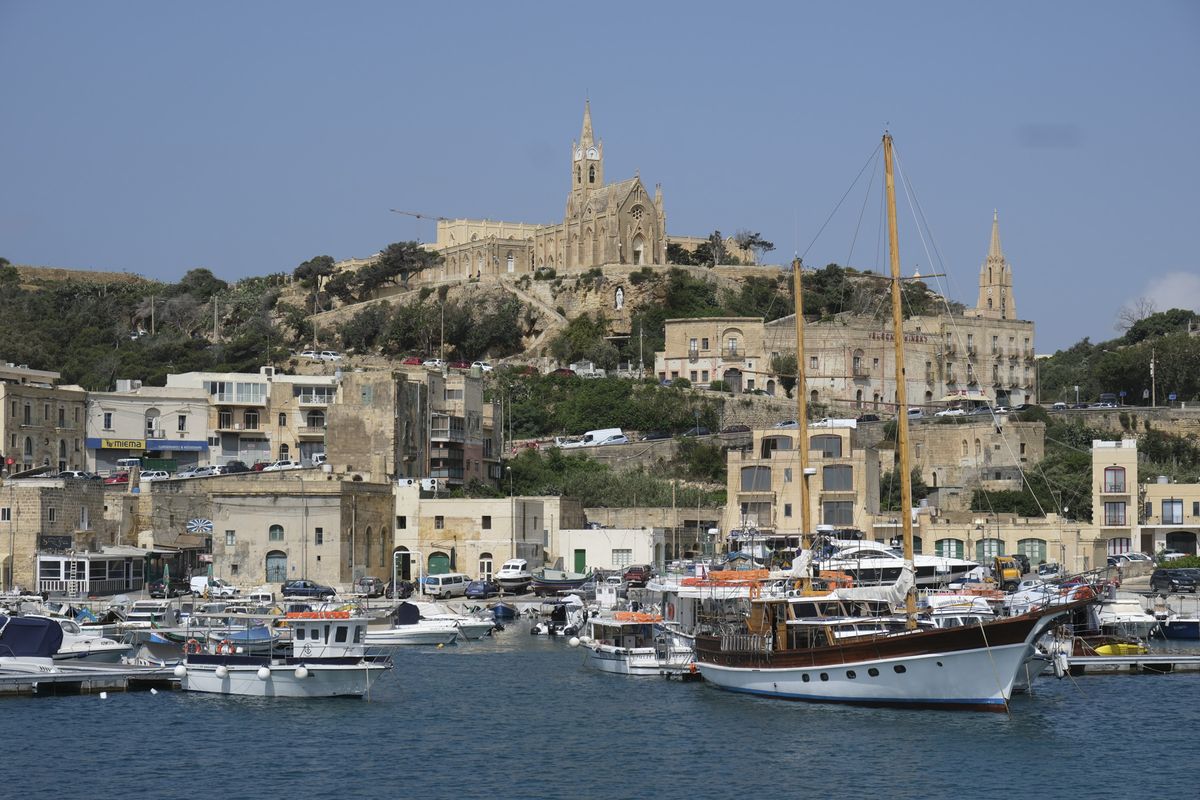 Seaside harbour townscape