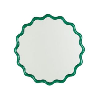 Green scalloped mirror