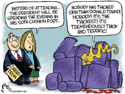 Political Cartoon U.S. Donald Trump White House Correspondents Dinner