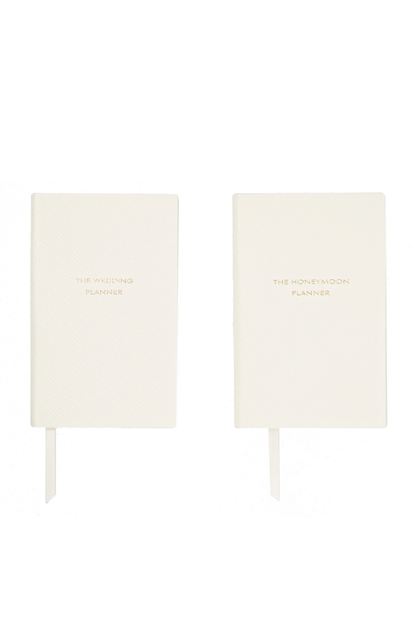 Smythson Set of two Panama Wedding and Honeymoon Planner textured-leather notebooks