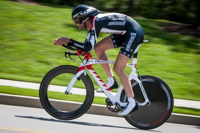 Phil Gaimon (Bissell) with one big lap to go.