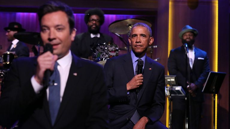 Barack Obama with Jimmy Fallon on The Tonight Show