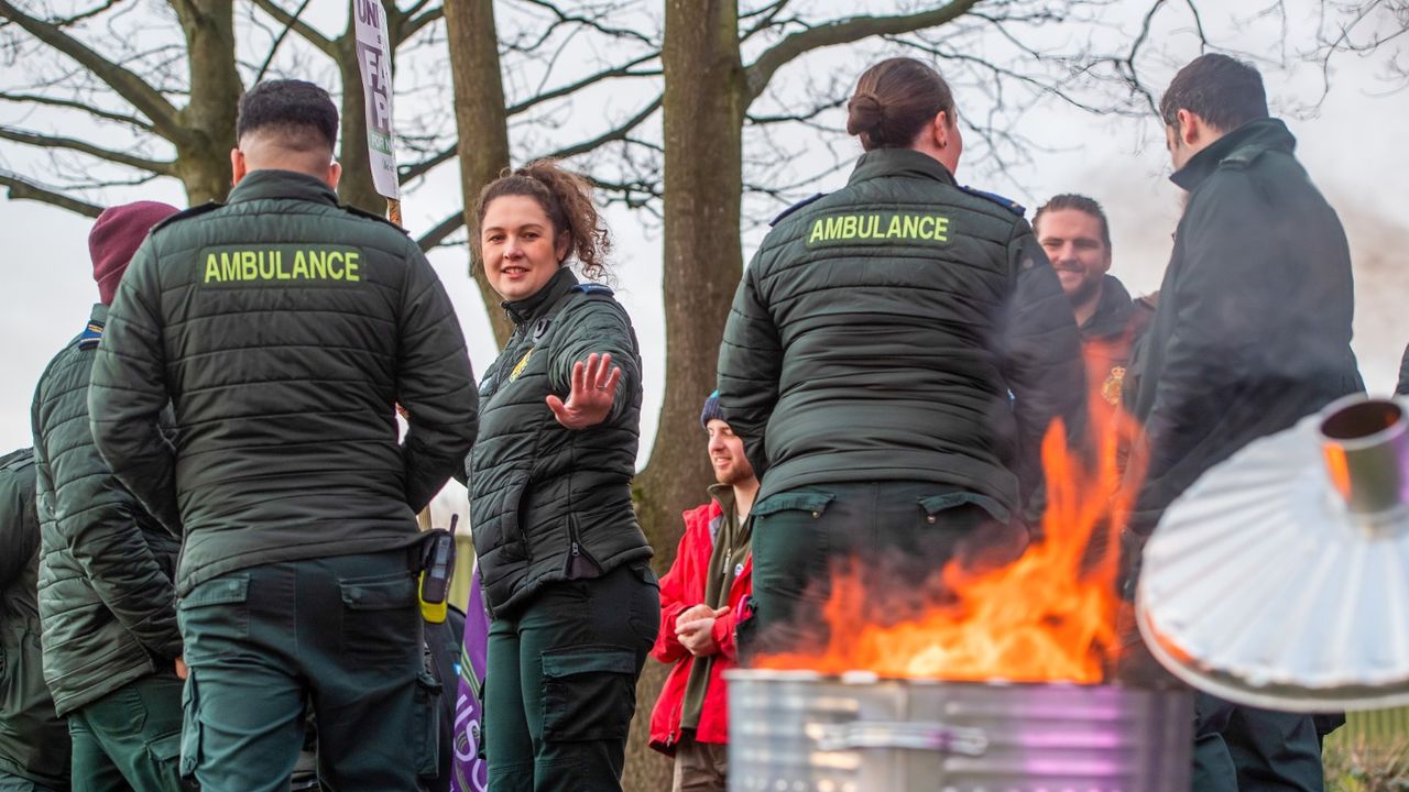 Striking ambulance workers 