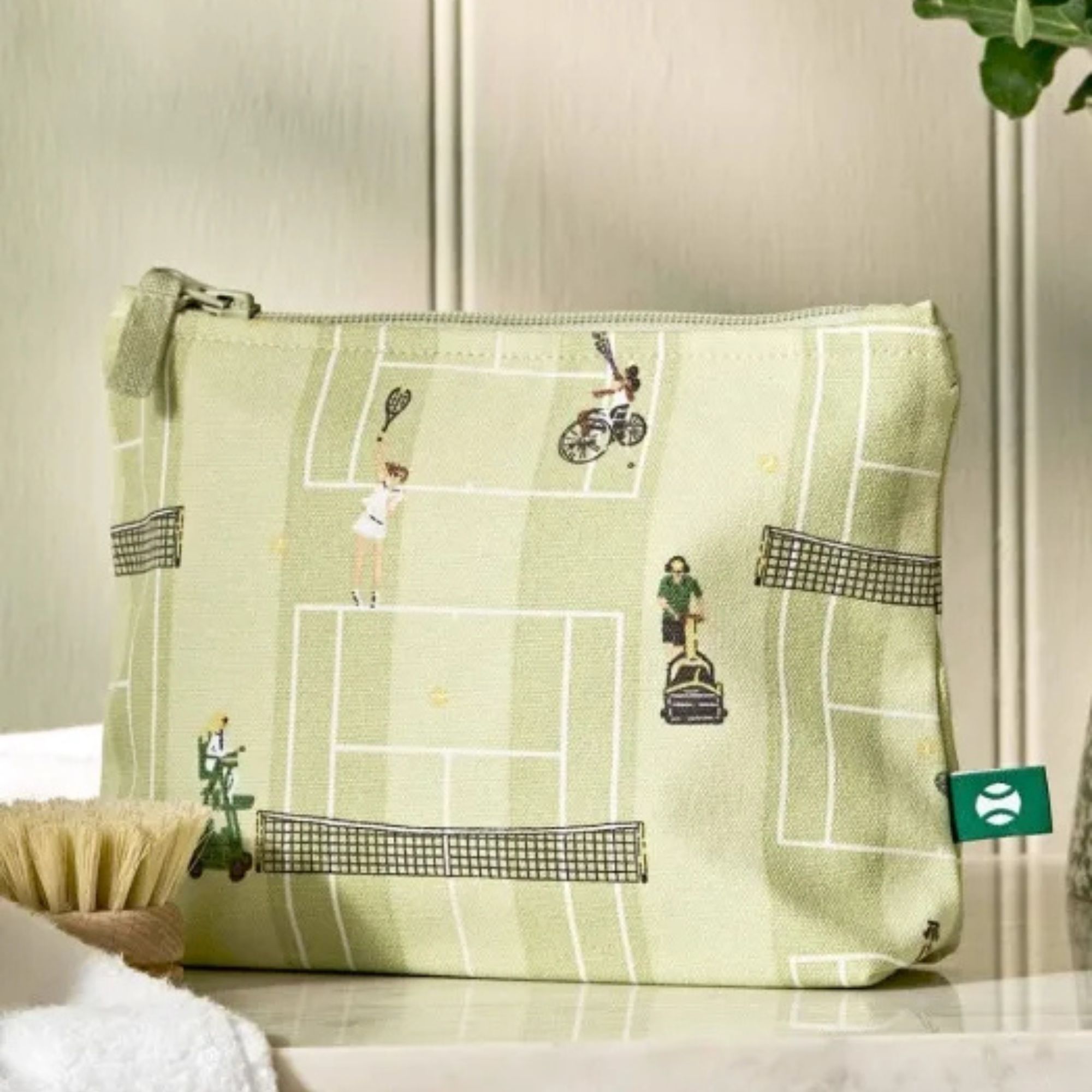 The Christy Heirloom Collection Wimbledon Awaits Canvas Makeup Bag
