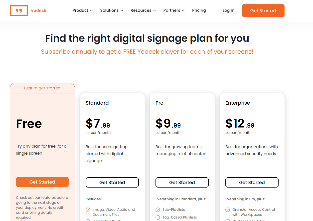 Yodeck pricing