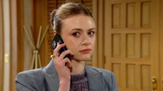 Hayley Erin as Claire on the phone in The Young and the Restless