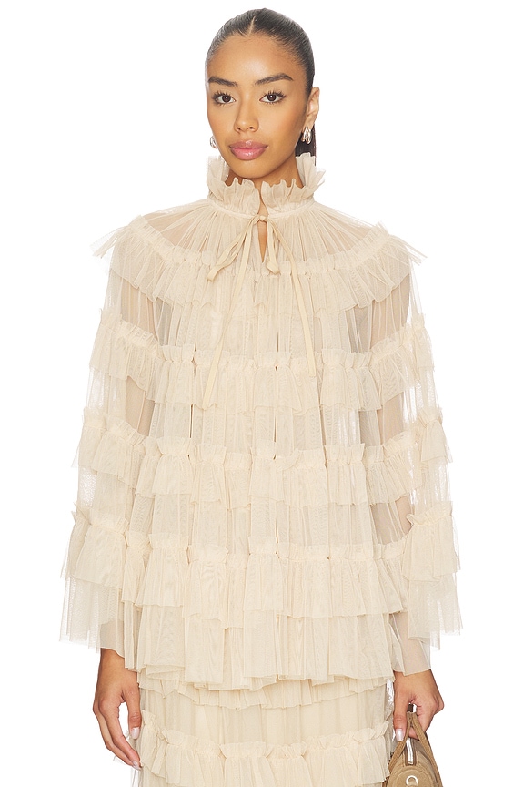 Aude Ruffle Cape