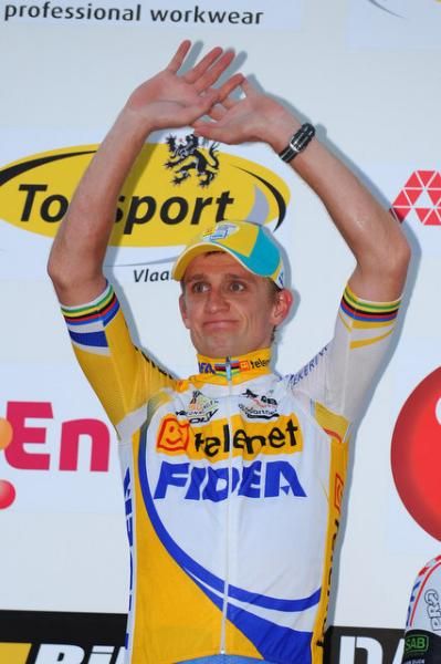 Bart Wellens (Telenet-Fidea) on the podium in Kalmthout