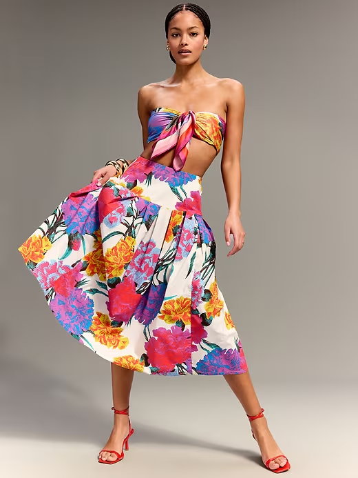 Old Navy, Old Navy x Christopher John Rogers Drop-Waist Midi Skirt