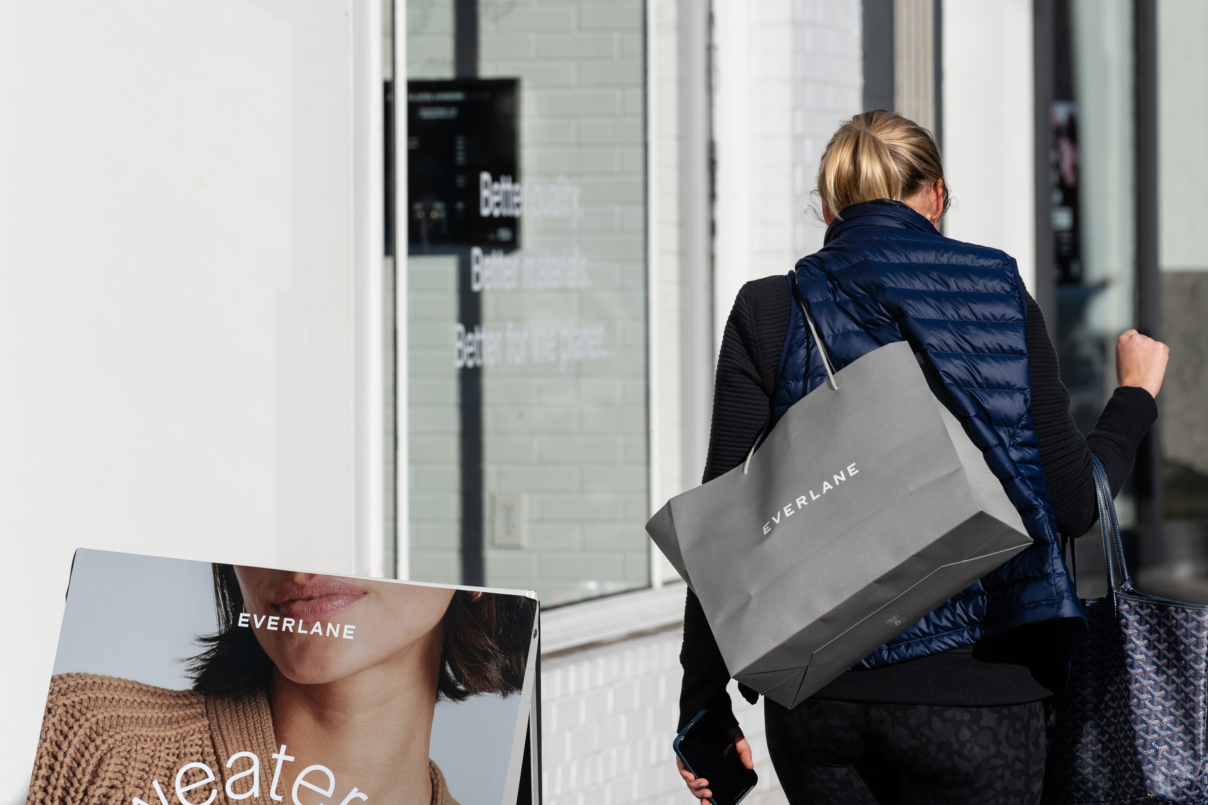 a woman shopping at Everlane in Washington DC