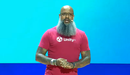 Unity senior director of technical product management James Stone speaking at Unite 2026.