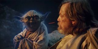 Yoda and Luke in The Last Jedi