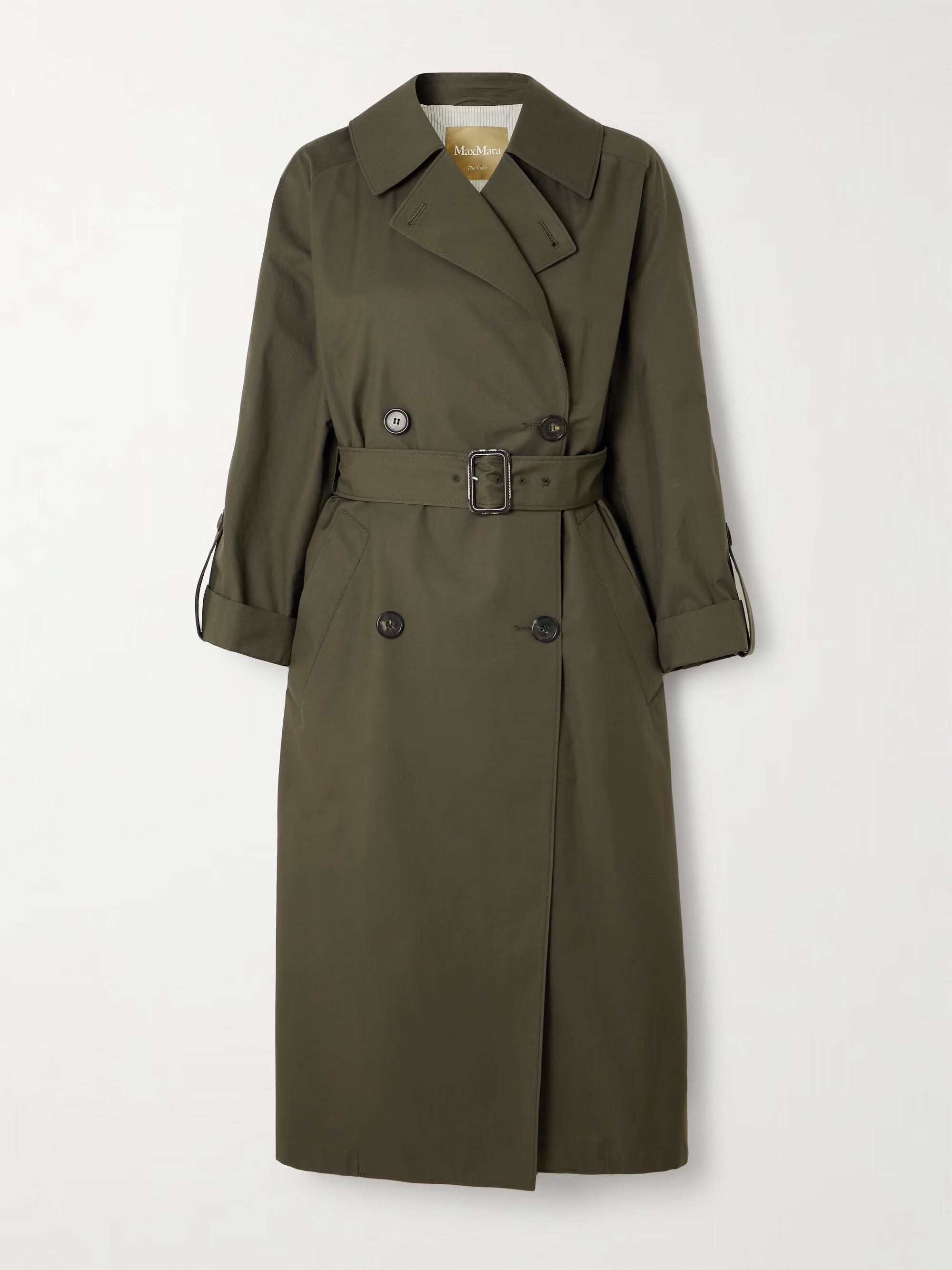 Max Mara, MtCarte Double-Breasted Cotton-Blend Gabardine Trench Coat