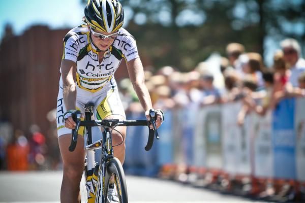 Evelyn Stevens (Team HTC-Columbia) was clearly unhappy with her fourth place finish.
