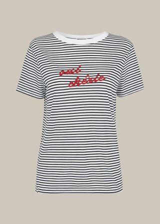 Whistles Oui Chérie stripe t-shirt