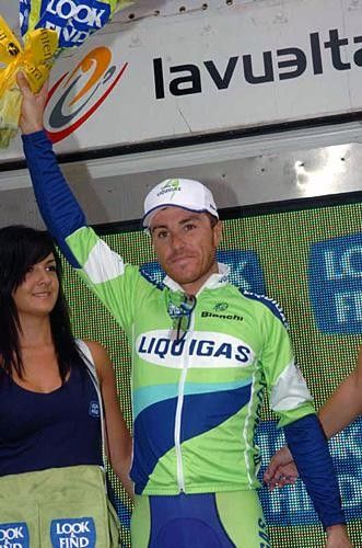 Luca Paolini (Liquigas) on the podium