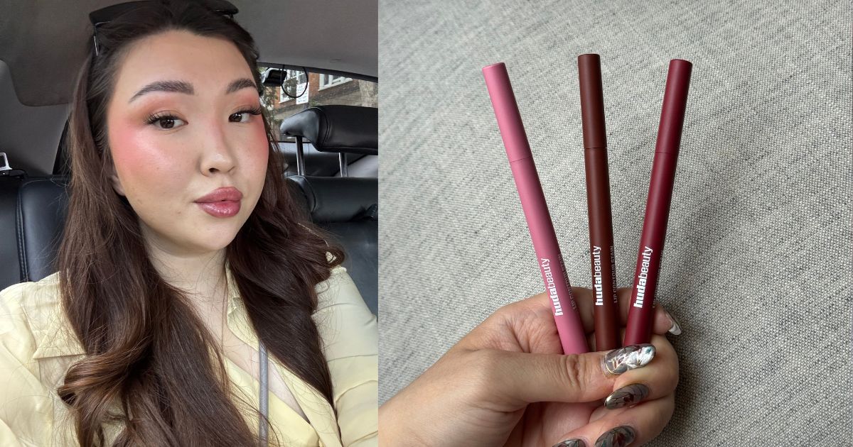Denise Primbet testing the Huda Beauty Lip Contour Stain
