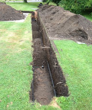 neat trench dug in garden