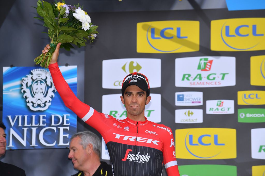 Second place went to Alberto Contador (Trek-Segafredo)