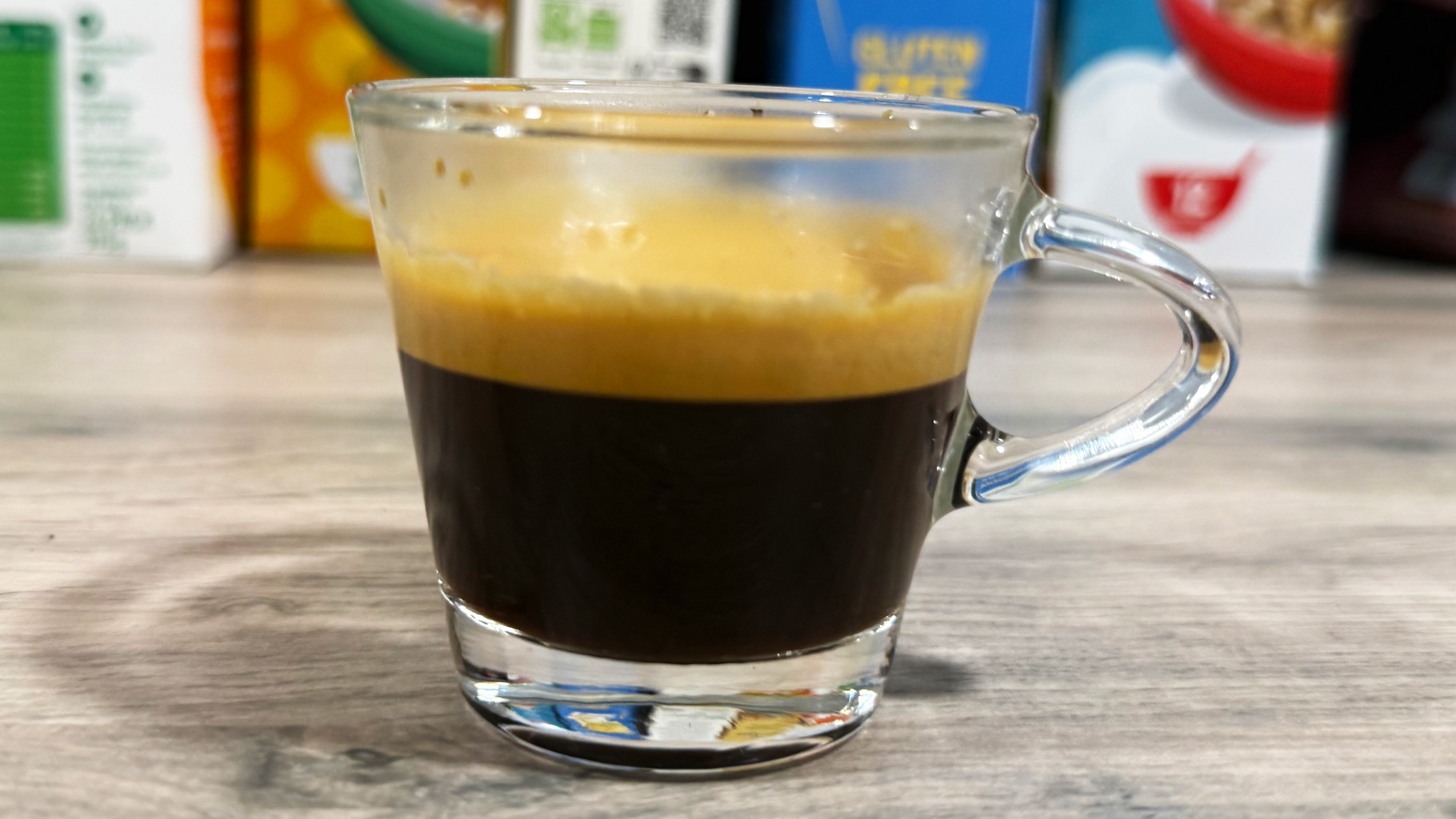 a drink made on the cuisinart slim espresso machine