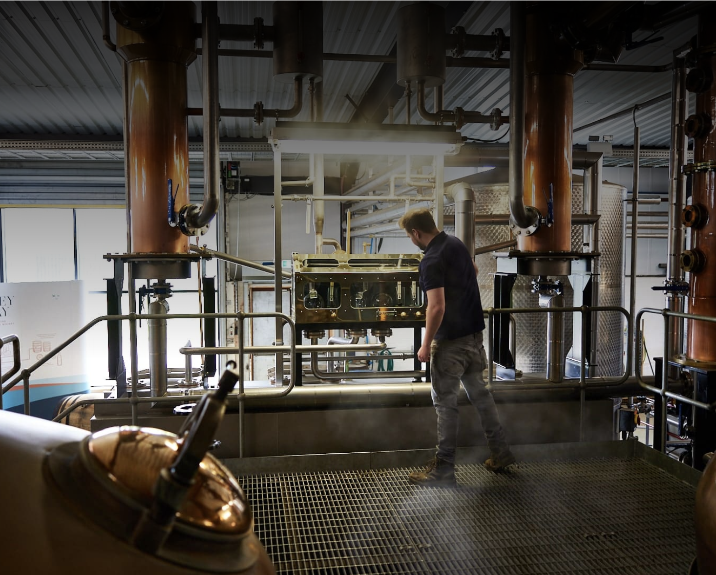 an image of the mashing room inside the Filey Bay Distillery in North Yorkshire
