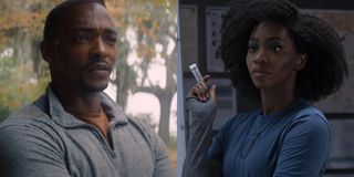 Anthony Mackie and Teyonah Parris in their respective Disney+ series