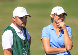 Alex Fitzpatrick and Rachel Kuehn at the 2024 Augusta National Women's Amateur