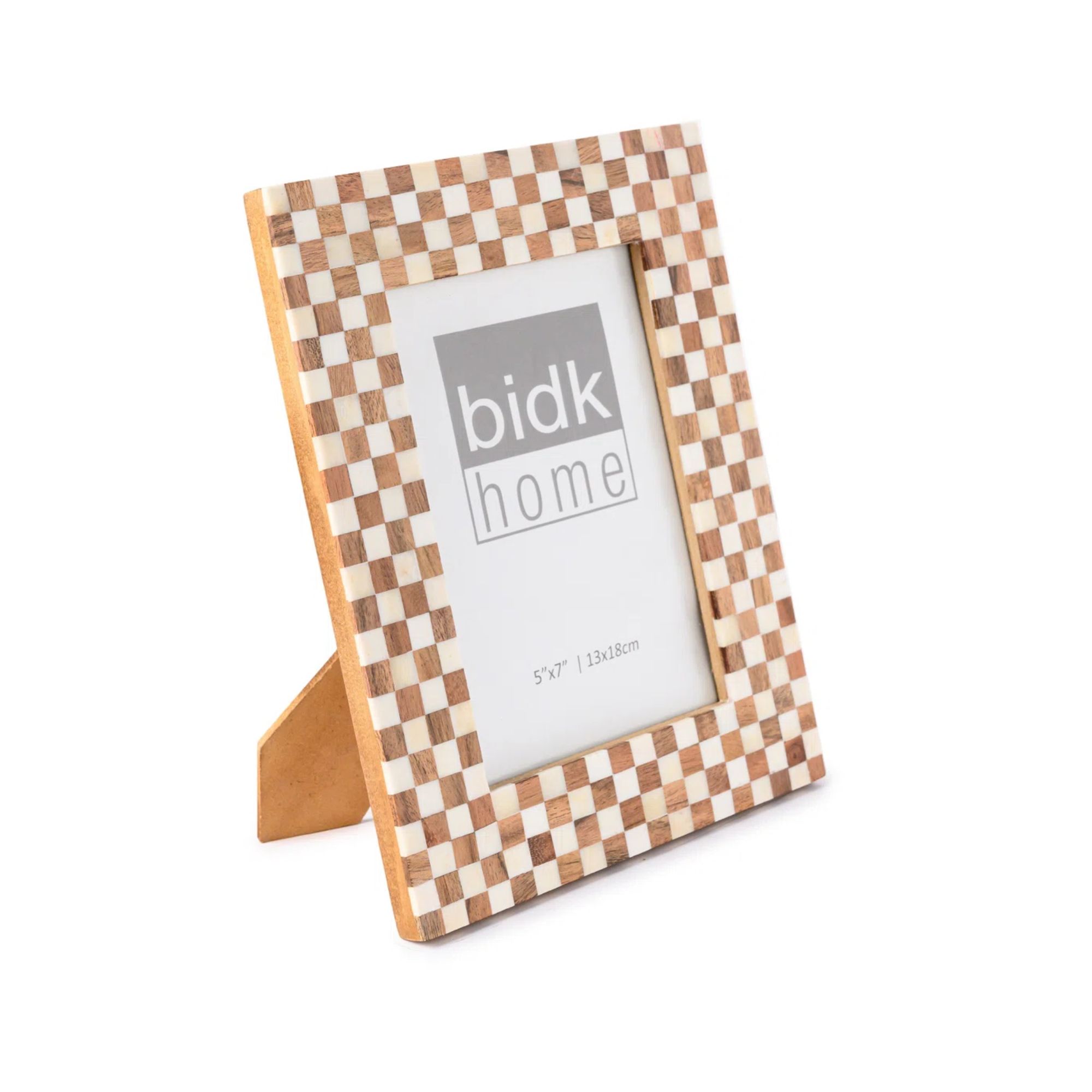 Wood checkerboard picture frame