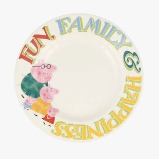 Fun, Family, Happiness plate from the Emma Bridgewater x Peppa Pig collection